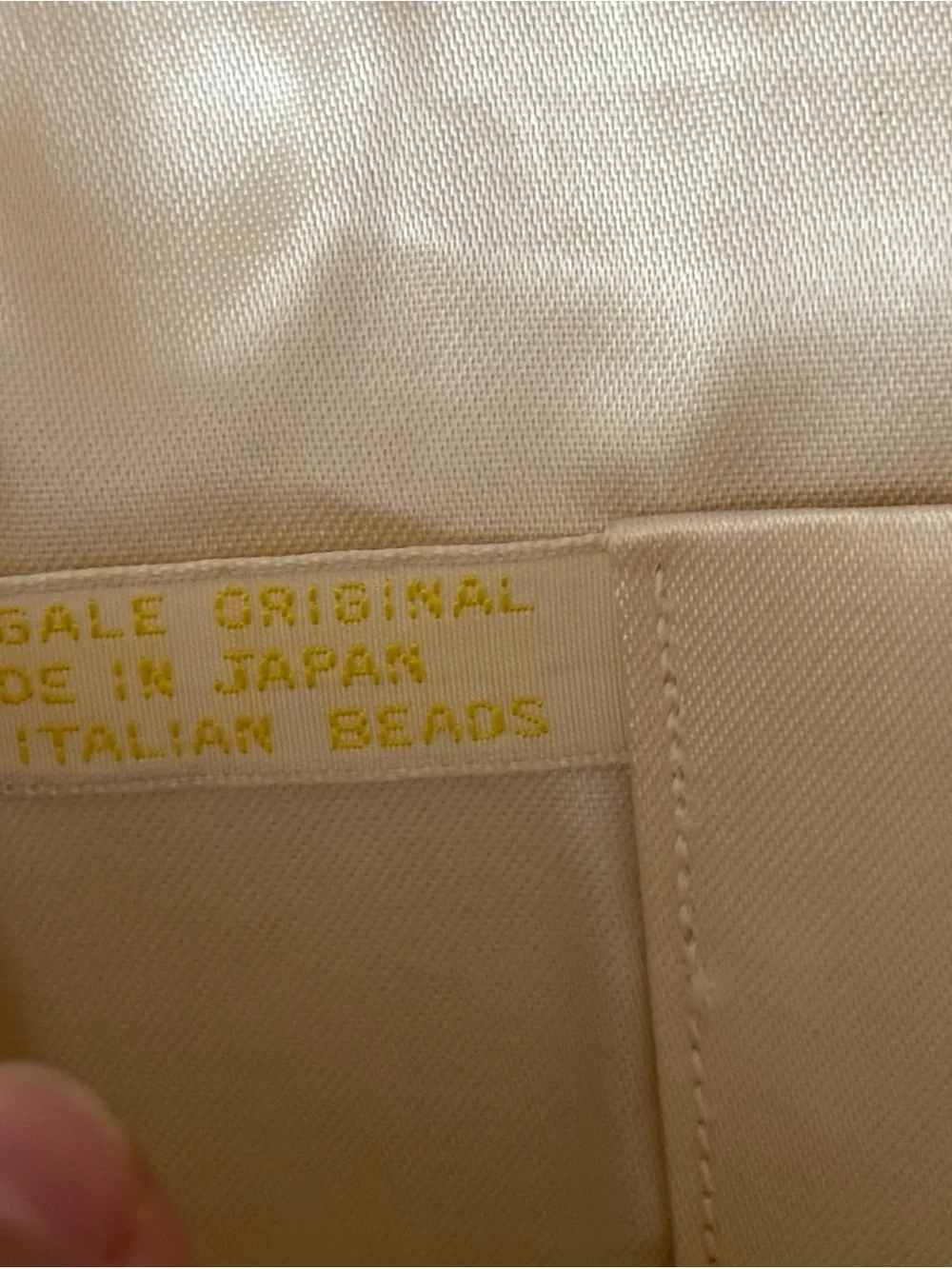 Vintage La Regale Made in Japan Ivory Beaded Evening Clutch Italian Beads